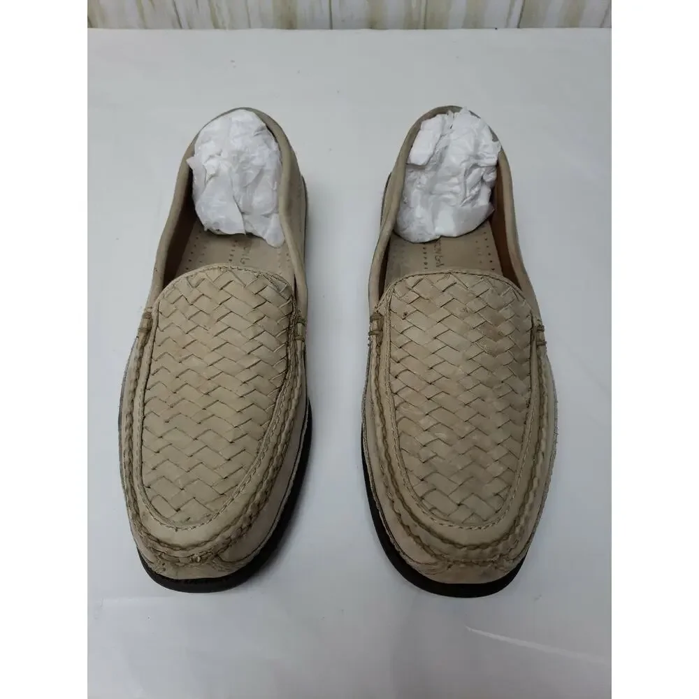 Johnston & Murphy Men's Size 11 M Beige Woven Leather Loafers